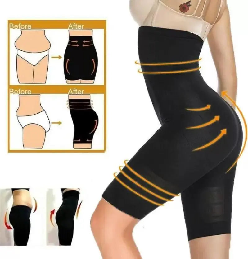 4-in-1 Shaper - Quick Slim Shape Wear Tummy, Back, Thighs, Hips - Black/Effective Seamless Tummy Tucker Shapewear Body Shaper