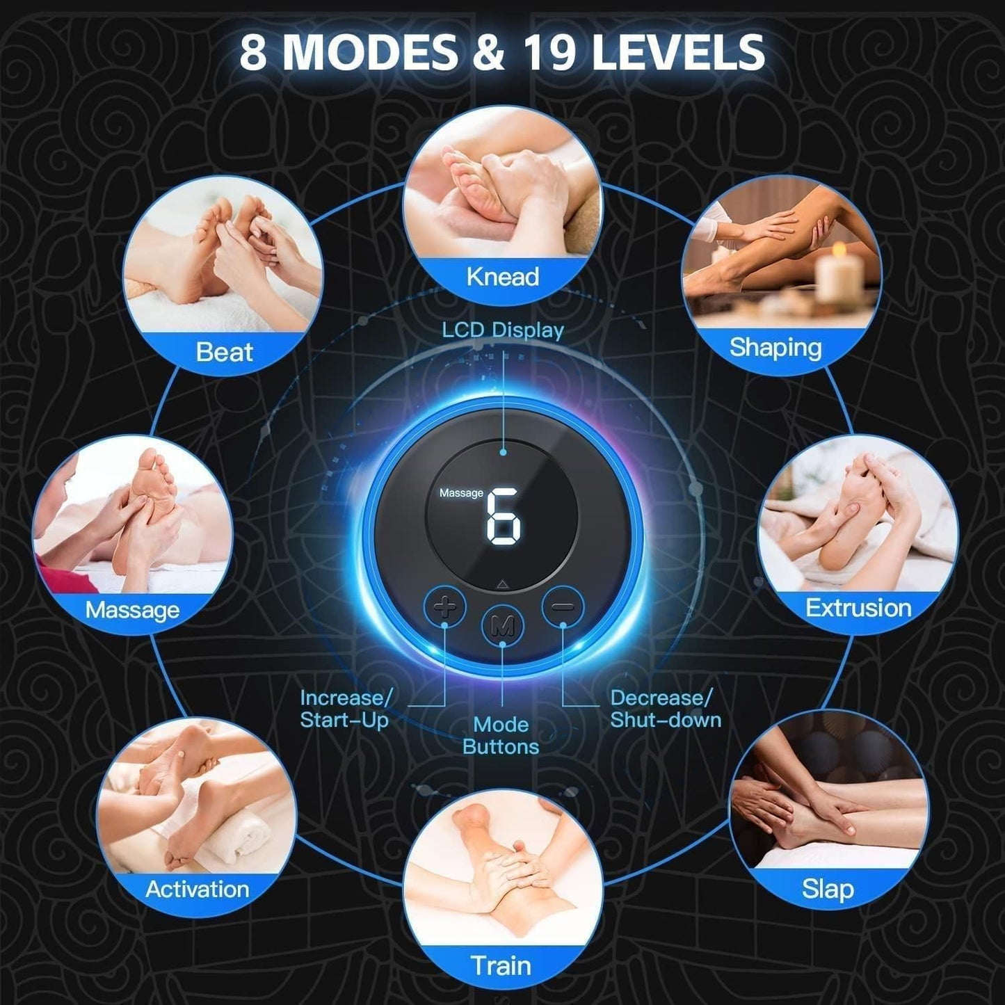 Foot Massager Pain Reliever Wireless Electric EMS Massage Machine 4.9⭐⭐⭐⭐⭐ 18,095 Reviews